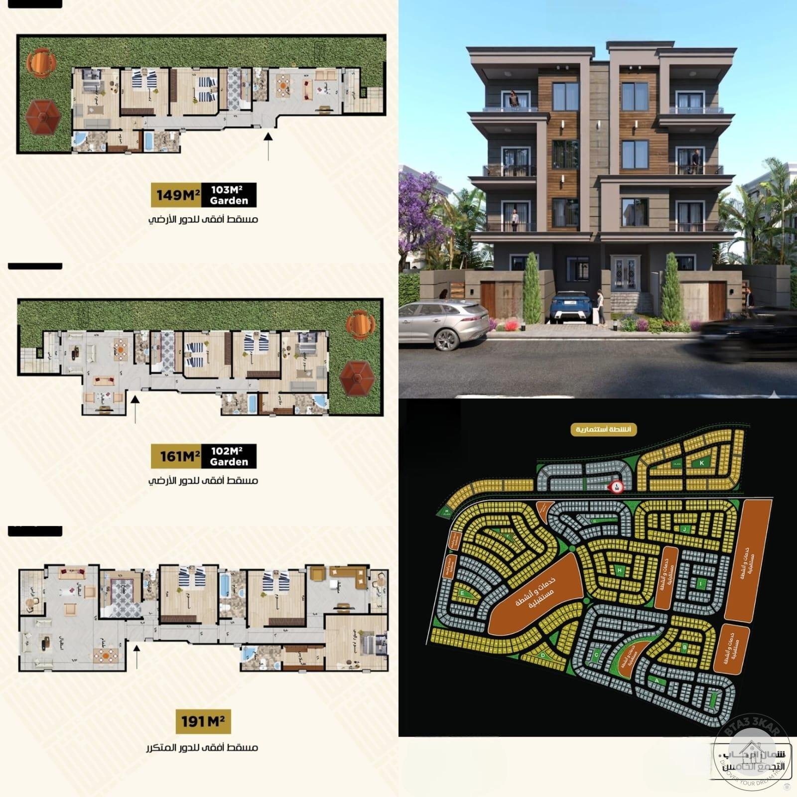 مشروع دبل فيو بمنطقة شمال الرحاب ادوار ومساحات متنوعة بسعر متر 27000