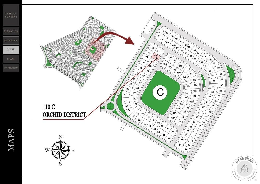 شقة في منطقه الاوركيد امام كومباوند بالم هيلز وماونتن فيو مباشرةً