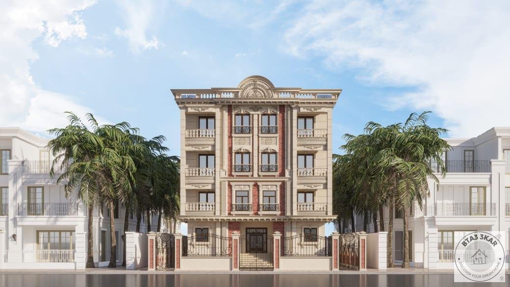 شقة علي حديقة في بيت الوطن بسعر متر 18500 دور متكرر امامي