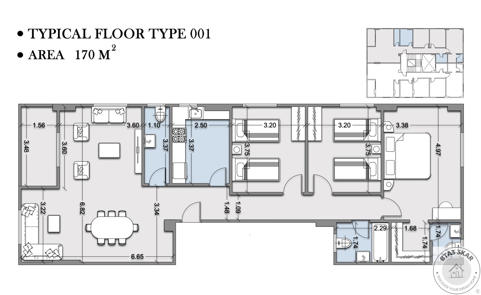 شقة دور متكرر داخله صريحه من التسعين الشمالي بالحي التكميلي 170 م