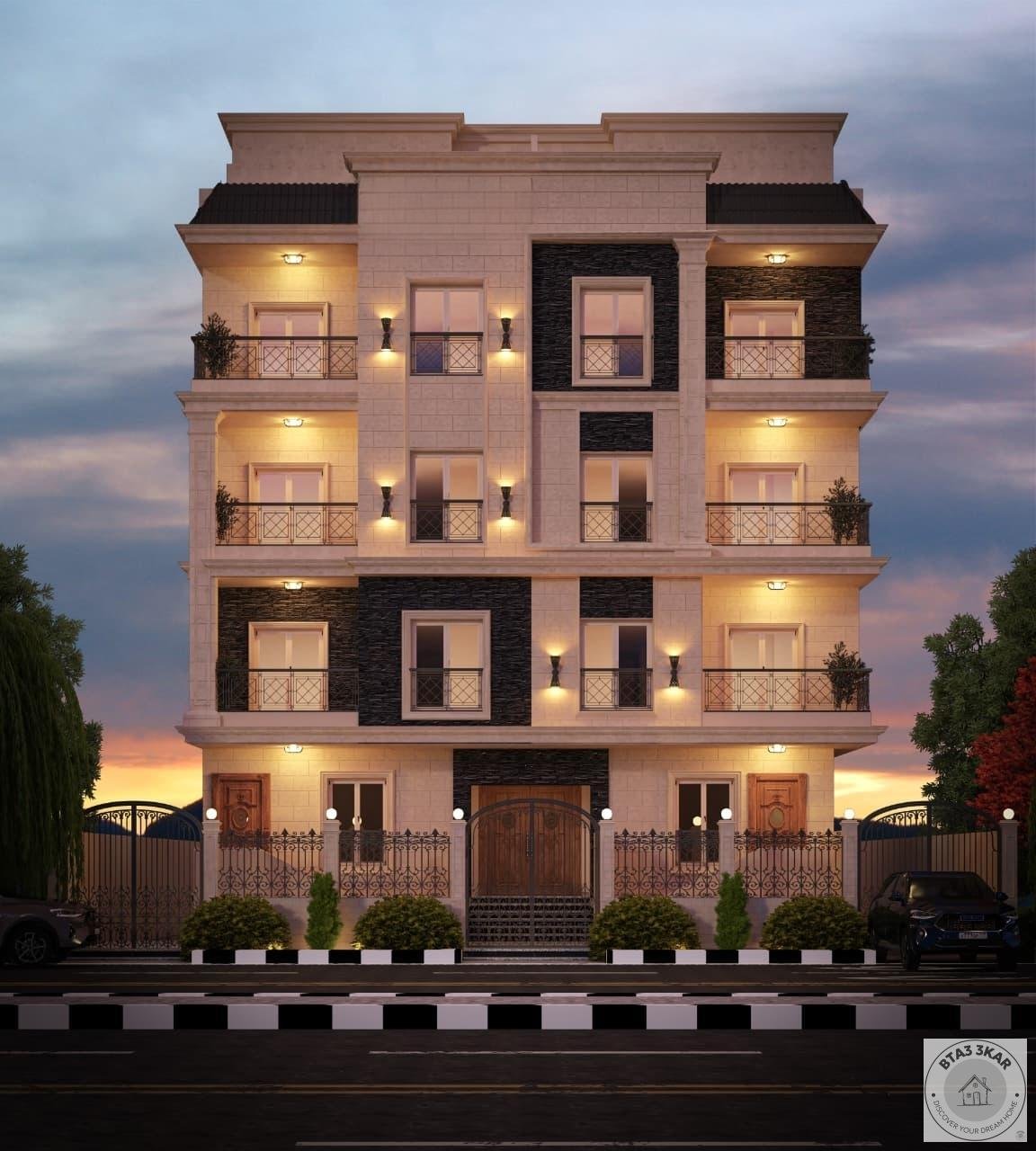 شقة ١٦٤ م متكرر شمال الرحاب تاني صف من منطقة الخدمات