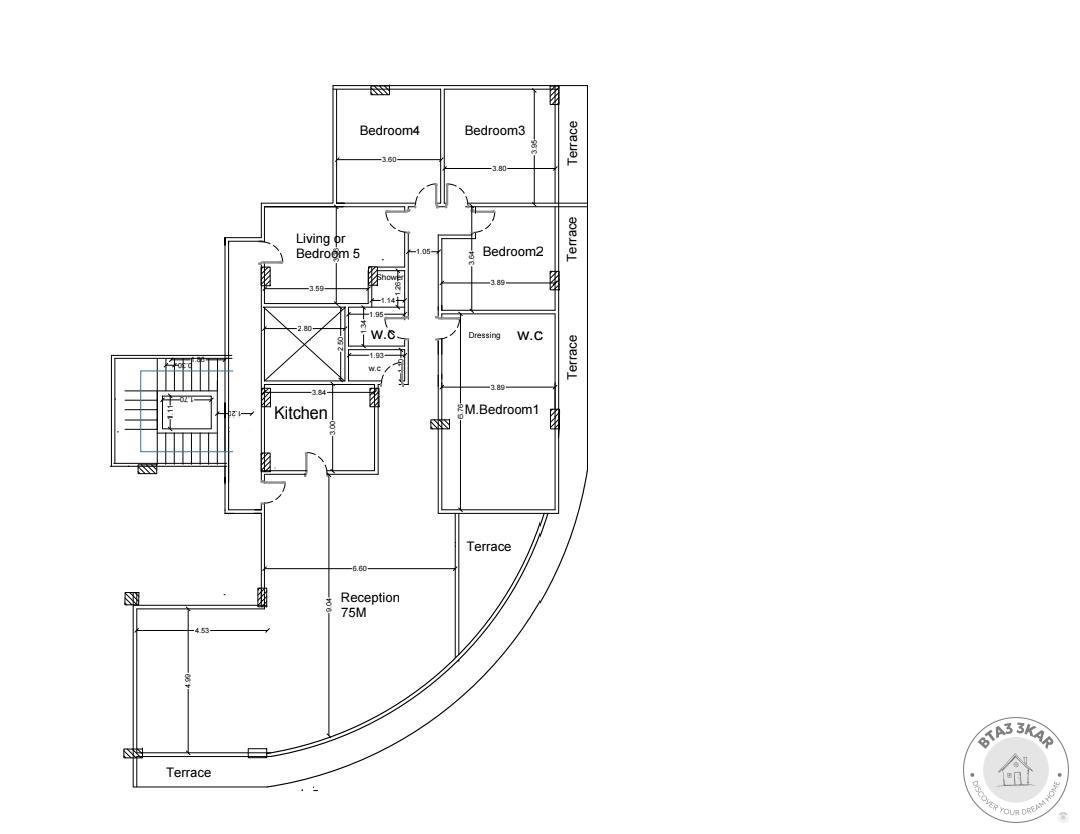 شقة دور متكرر 270 م  واجهة بانوراما على أجمل وأرقى حديقة بالياسمين