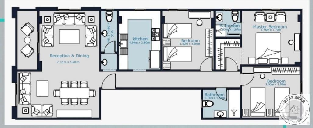 شقة 177 م شمال الرحاب فيو وايد جاردن