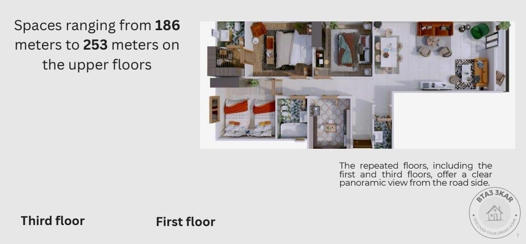 شقة دور متكرر 186 م امامي بالحي الثاني بيت الوطن  استلام خلال 6 شهور في Prime Location 👇