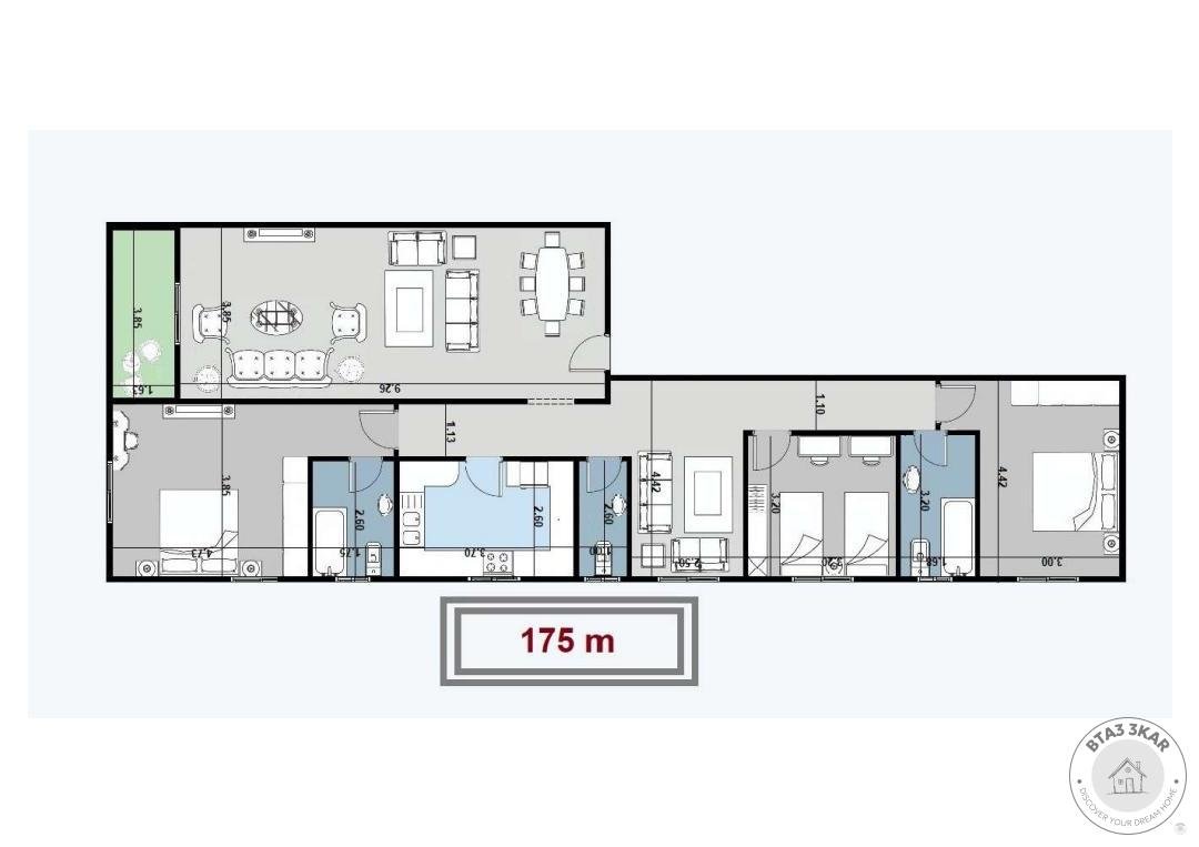 شقة في الحي الاول بيت الوطن مقدم 656.250 دور متكرر امامي 175 م
