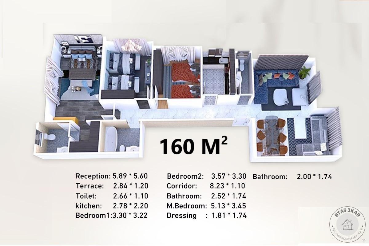 شقة 160 م الدور الثاني استلام فوري بالنرجس الجديدة خطوات من جمال عبدالناصر